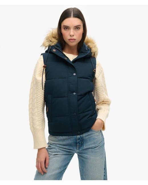 Superdry Blue & Co Everest Faux Fur Gilet