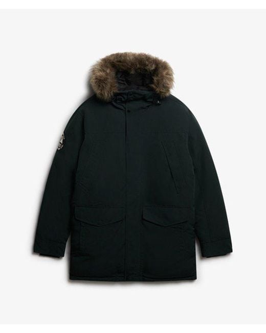 Superdry Black & Co Everest Faux Fur Parka Jacket for men