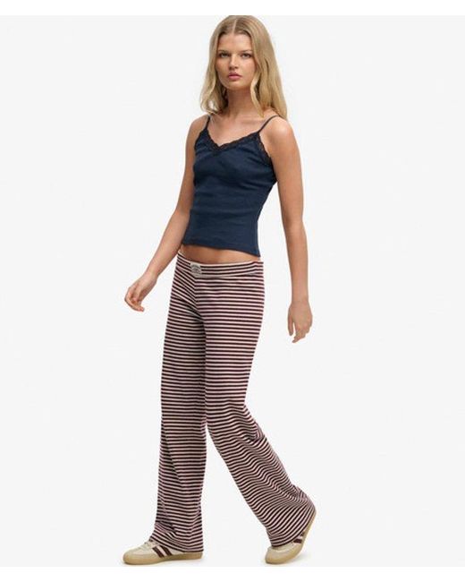 Superdry Blue & Co Athletic Essentials Stripe Jersey Trousers