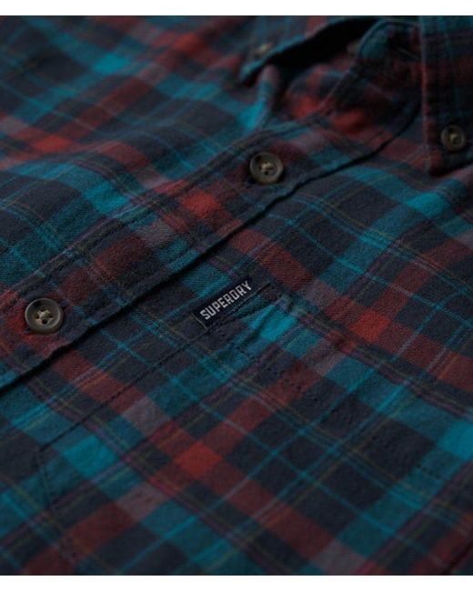 Superdry Blue Organic Cotton Vintage Check Shirt - Size: Xl for men
