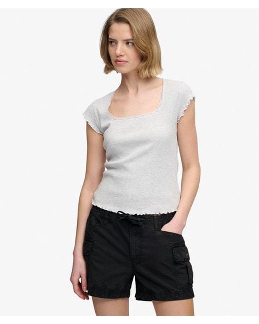 Superdry Cargo Short Slanke Pasvorm in het Black