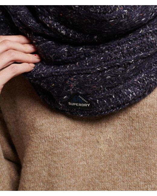 Superdry Gracie Colsjaal Met Kabelpatroon in het Blue