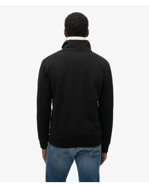 Superdry Black & Co Essential Logo Half Zip Sweatshirt for men