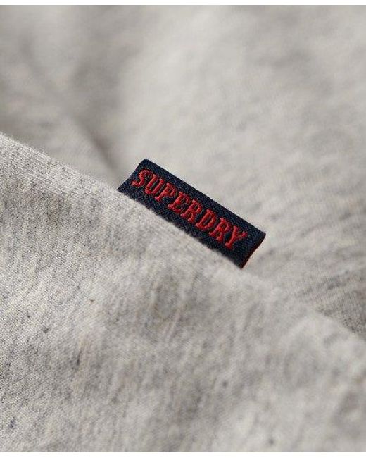 Superdry Gray Classic Essential Logo Retro Stripe Long Sleeve Top for men