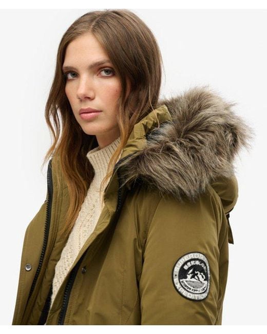 Superdry Green Ashley Everest Parka Coat