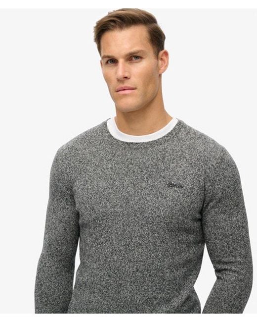 Superdry Gray & Co Essential Slim Fit Crew Jumper for men
