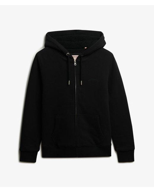 Superdry Black & Co Borg Lined Zip Hoodie