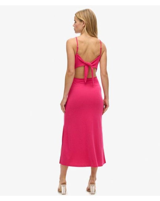 Superdry Pink Modal Jersey Open Back Dress