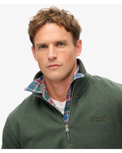 Superdry Green & Co Essential Logo Half Zip Sweatshirt for men