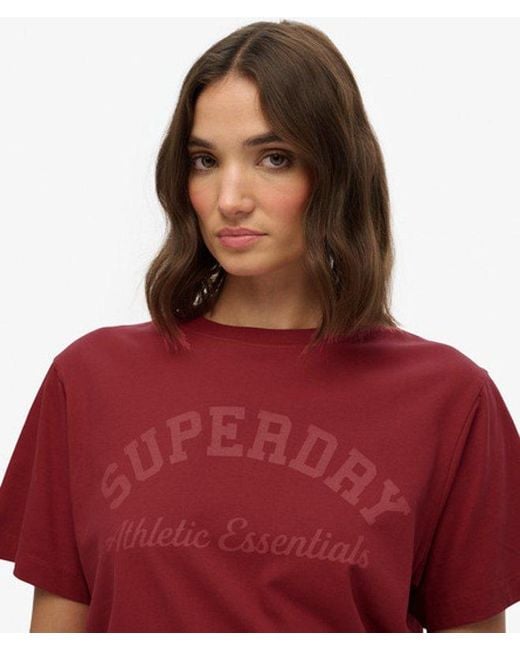 Superdry Red Athletic Essentials Loose T-shirt