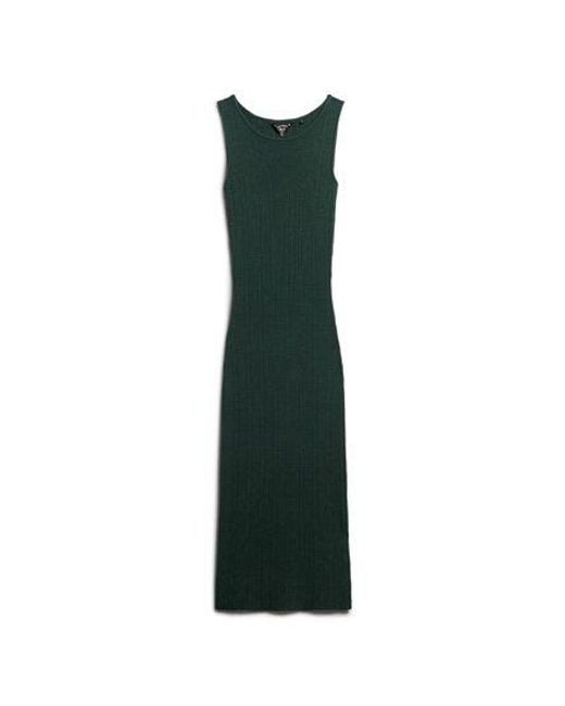 Superdry Green Backless Knitted Midi Dress