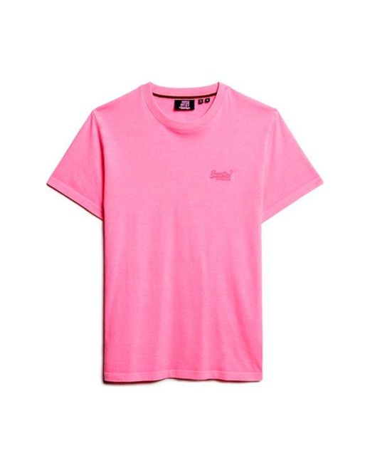 Superdry Essential Logo Embroidered Neon T-Shirt for men