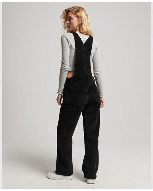 Superdry Black Cord Dungarees