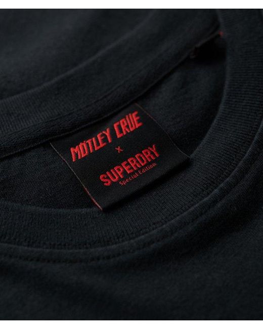 Superdry Black & Co Motley Crue X & Co Cap Sleeve T-shirt