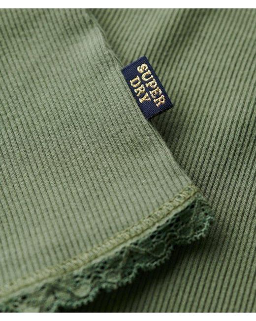 Superdry Athletic Essentials Button Down Cami Top in het Green