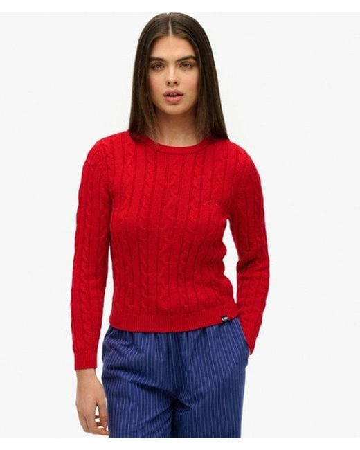 Superdry Red & Co Essentials Slim Cable Jumper