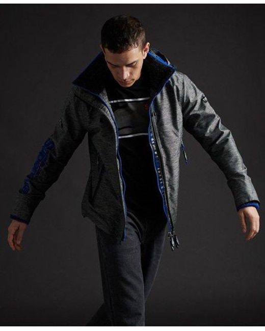 Superdry Black Limited Edition Blockneck Sd-Windcheater Jacket Mega Grit/Strong Cobalt for men