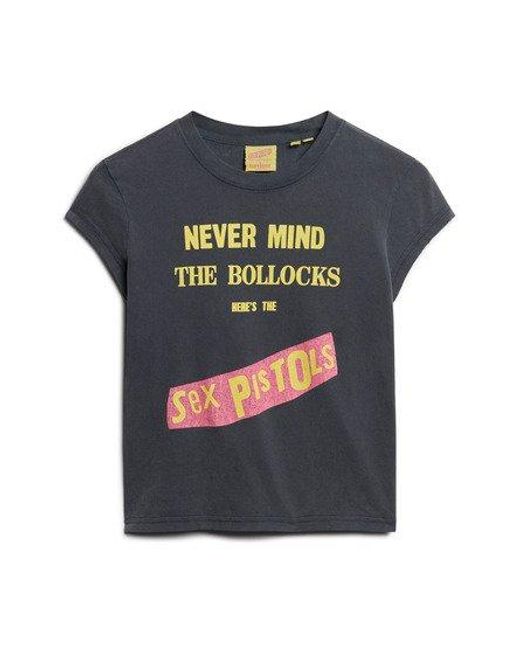 Superdry Blue Sex Pistols Limited Edition Cap Sleeve T-shirt