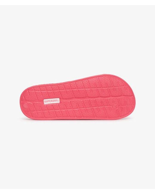 Superdry Pink Code Logo Pool Sliders