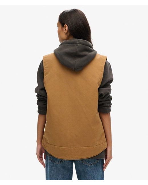 Superdry Brown & Co Oversized Surplus Workwear Gilet