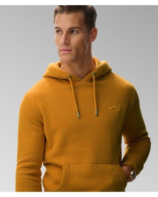 Superdry Yellow & Co Vintage Logo Embroidered Hoodie for men