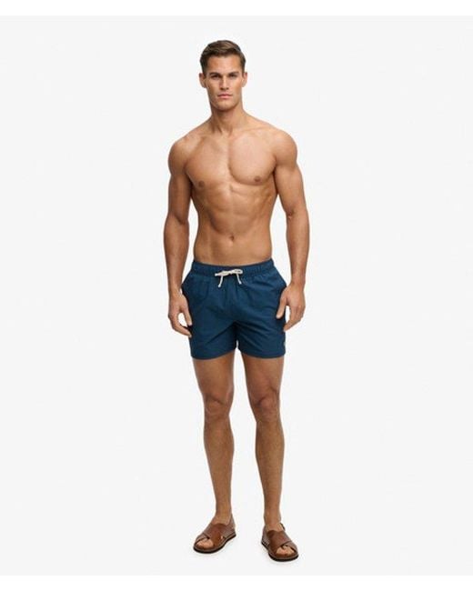 Superdry Blue & Co Seer Sucker 15-inch Swim Shorts for men