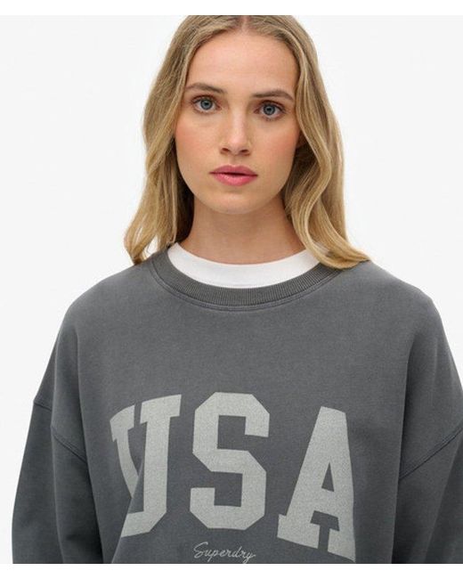 Superdry Gray & Co Athletic Essentials Relaxed Crew Sweatshirt