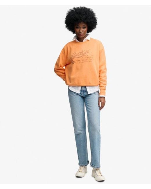 Superdry Orange & Co Industry Worker Loose Crew Sweatshirt