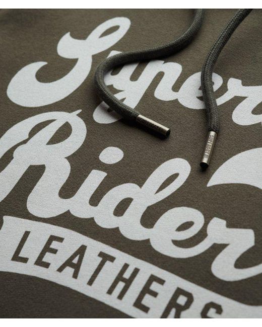 Superdry Gray Leathers Hoodie for men