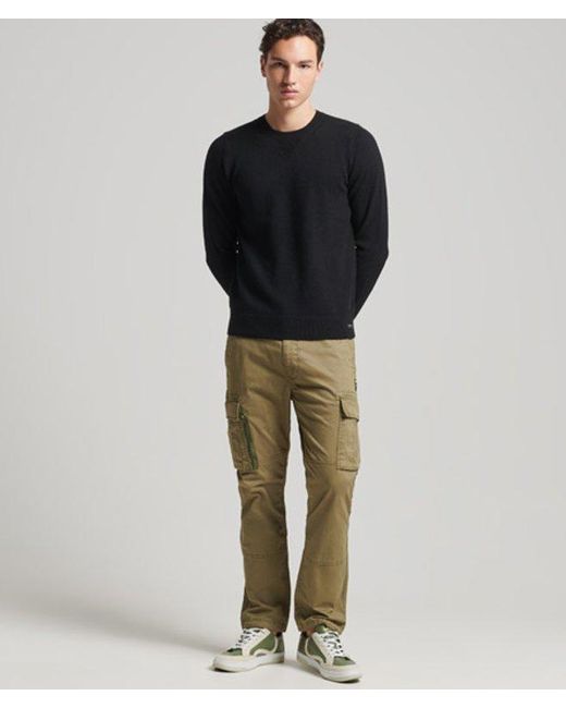 Superdry Black & Co Lambswool Crew Jumper for men