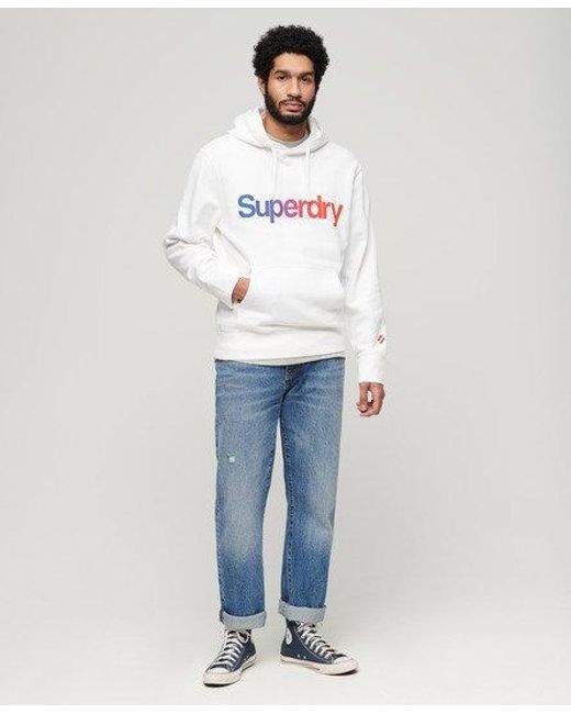Superdry White Core Logo Loose Hoodie for men