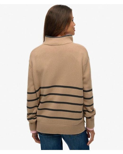 Superdry Blue & Co Knitted Half Zip Jumper
