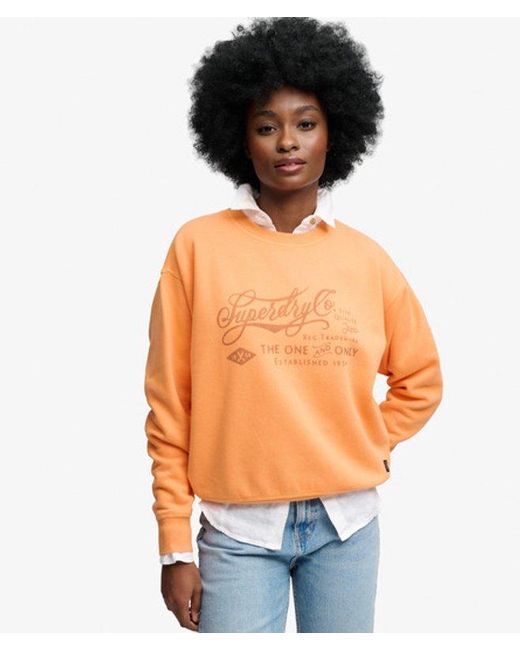 Superdry Orange & Co Industry Worker Loose Crew Sweatshirt