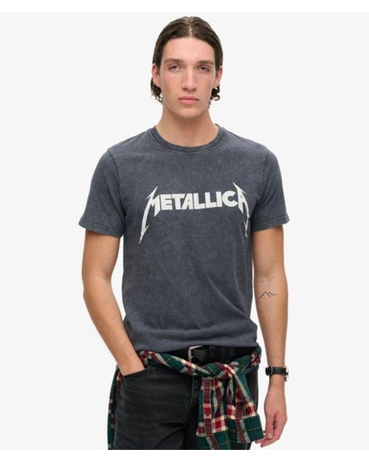Superdry Blue & Co Metallica X & Co Limited Edition Band T-shirt for men