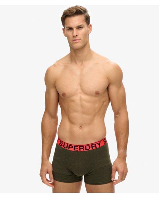 Superdry Green Organic Cotton Boxer Triple Pack for men