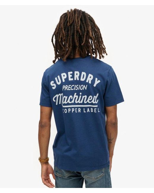 Superdry Blue & Co Copper Label Chest Graphic T-shirt for men