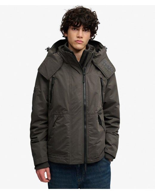 Superdry Black & Co Hooded Microfibre Arctic Windcheater Jacket for men