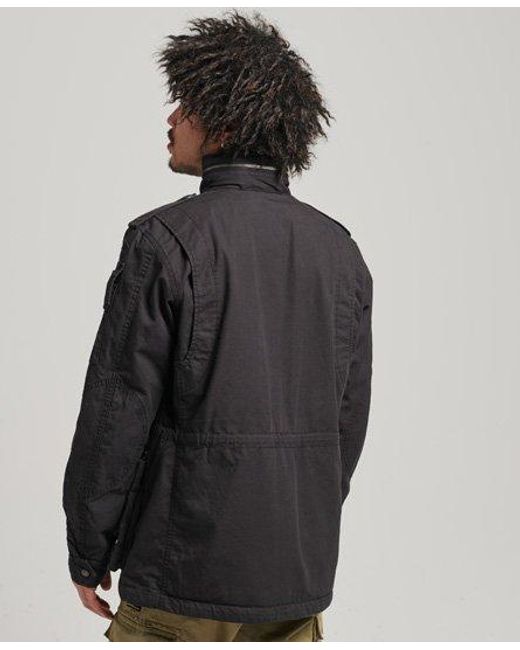 Superdry Black Vintage Distressed M65 Jacket for men