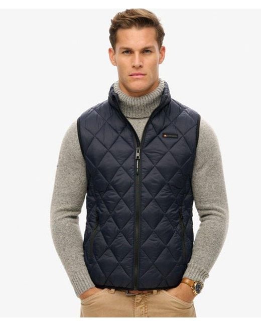 Superdry Blue Diamond Quilt Fuji Lite Gilet for men