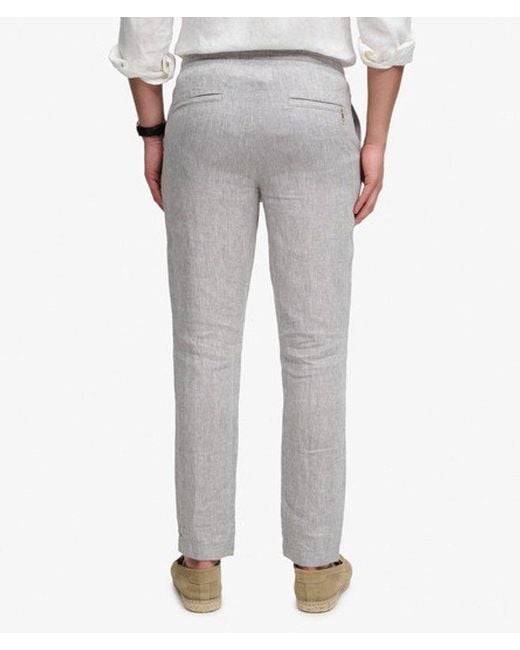 Superdry White Merchant Linen Pants for men