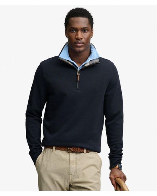 Superdry Blue & Co Essential Pique Half Zip for men