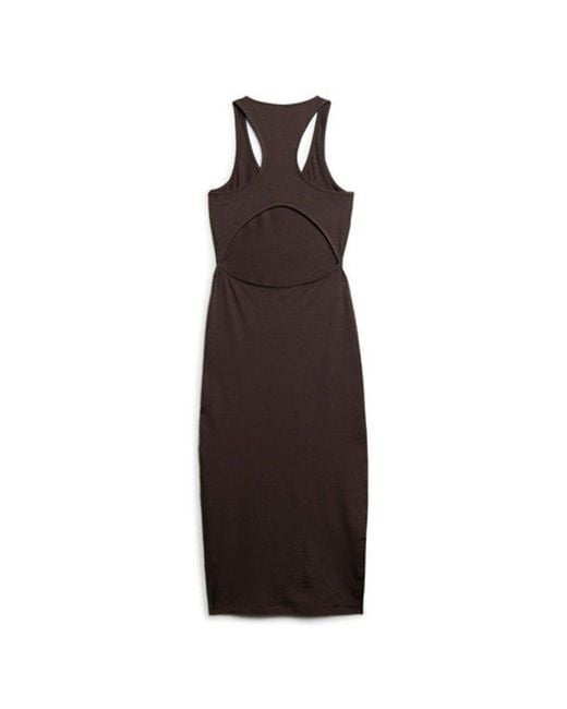 Superdry Brown & Co Scoop Neck Jersey Midi Dress