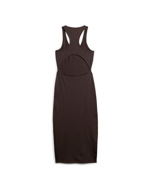 Superdry Brown & Co Scoop Neck Jersey Midi Dress