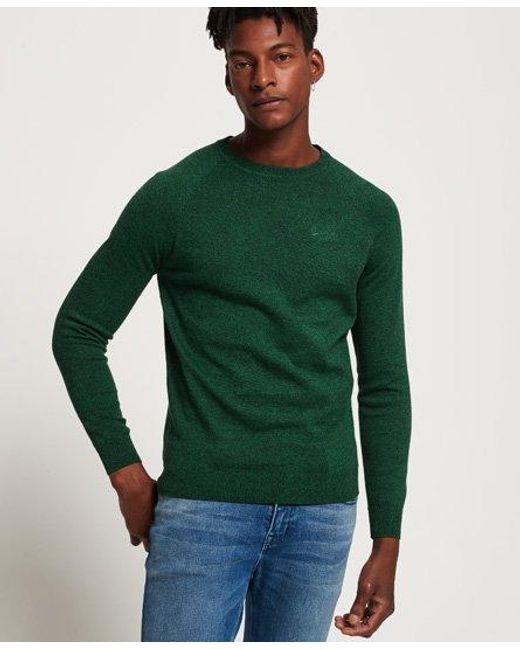 Superdry Green Label Cotton Crew Jumper Bright Midwest Grit for men
