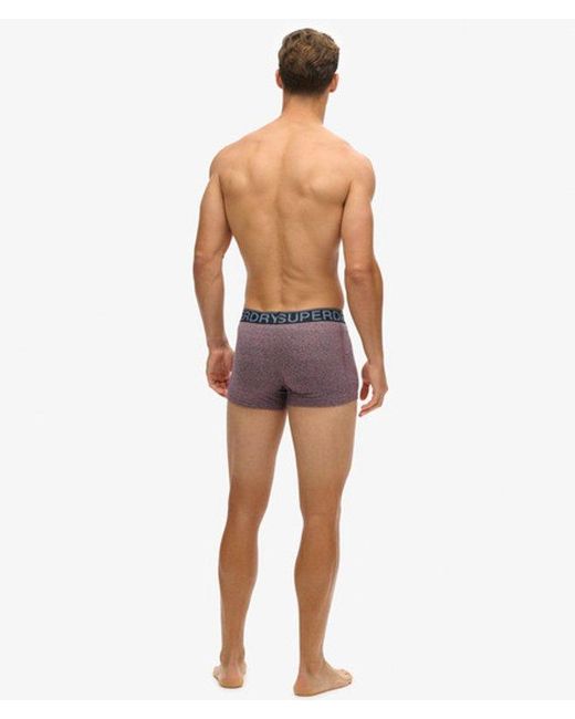 Superdry Blue Classic Logo Print Cotton Boxer Triple Pack for men