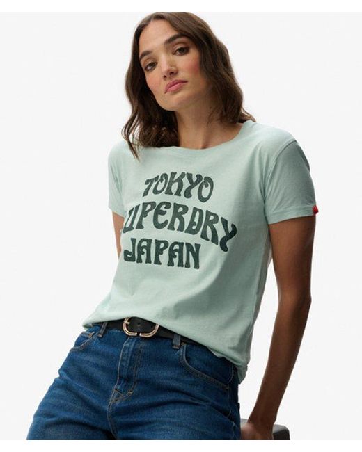 Superdry Surf Logo Slim Fit T-shirt in het Green