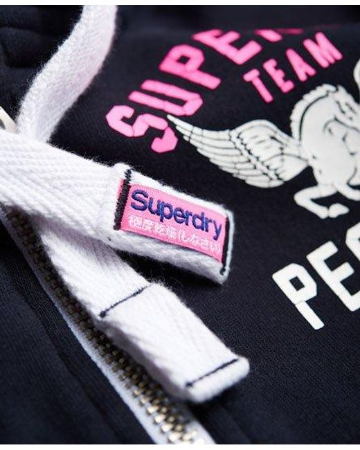 Superdry Blue Track & Field Pegasus Zip Hoodie Eclipse