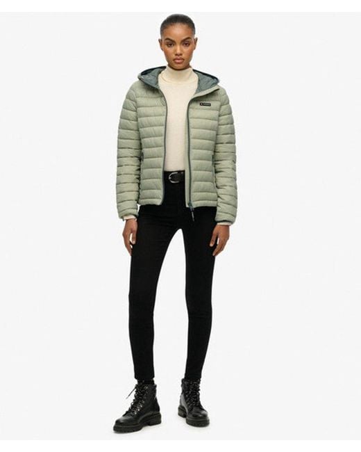 Superdry Green Hooded Fuji Lite Padded Jacket