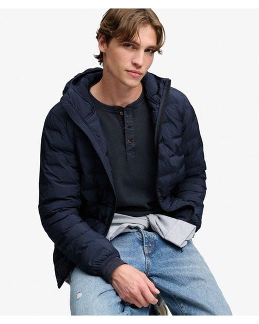 Superdry Blue & Co Hooded Heat Weld Padded Jacket for men