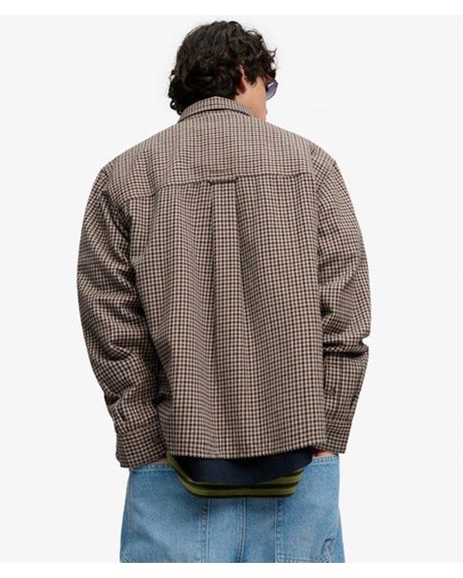 Superdry Gray Bench X & Co Bench Boxy Cotton Overshirt for men